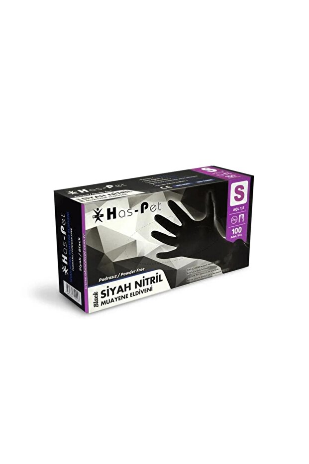 Haspet Siyah Nitril Small Dövme Eldiveni – KUTU - 1