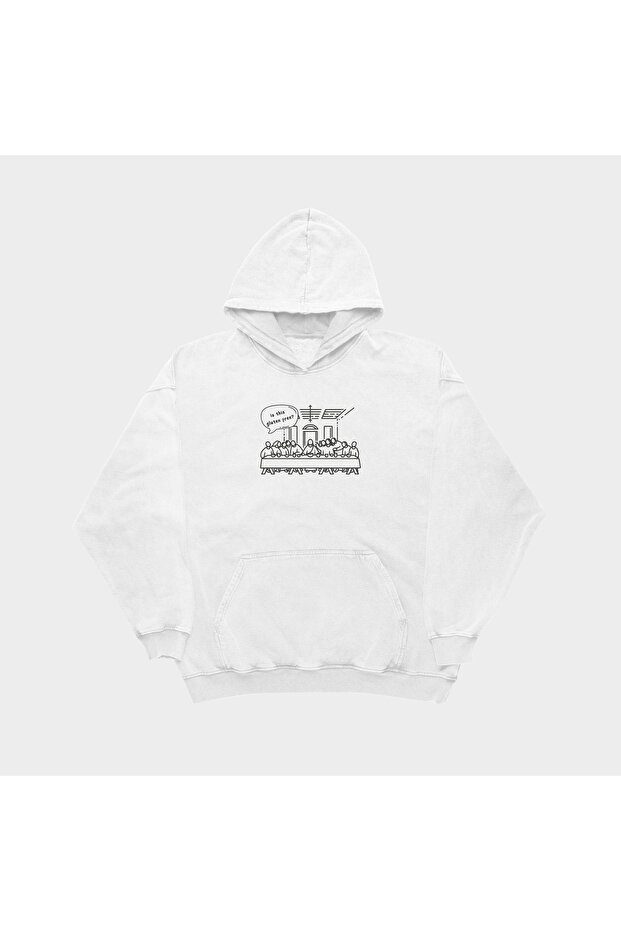 Is Gluten Free? White Sweatshirt with Last Supper Design