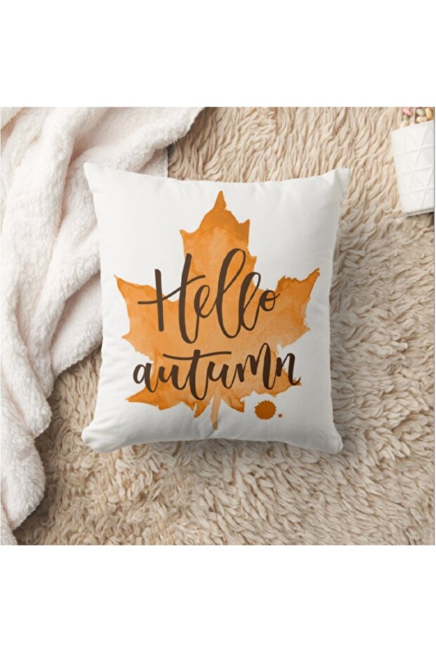 Autumn Themed 43X43 Velvet Cushion Cover