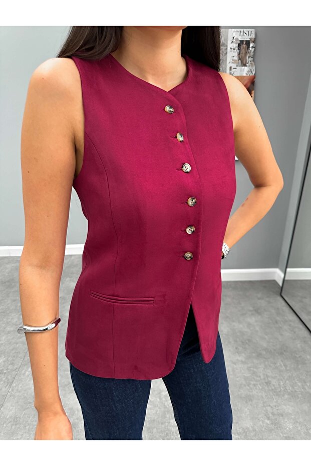 Cherry Süet Dublin Yelek - 3