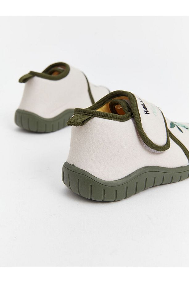 LCW STEPS Bej Nakışlı Erkek Bebek Panduf - 5