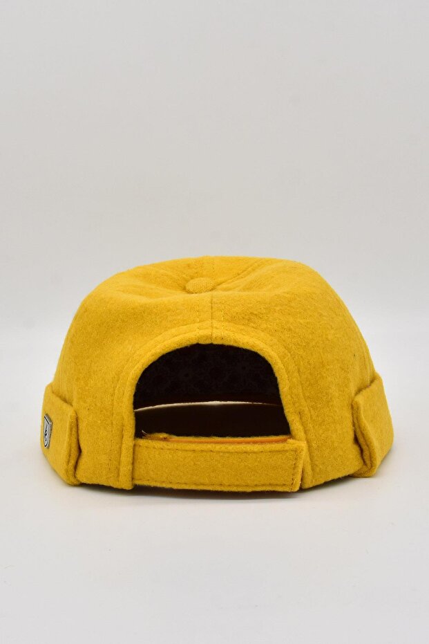 Kışlık Yünlü Hiphop Bere Sarı Docker Şapka - 4