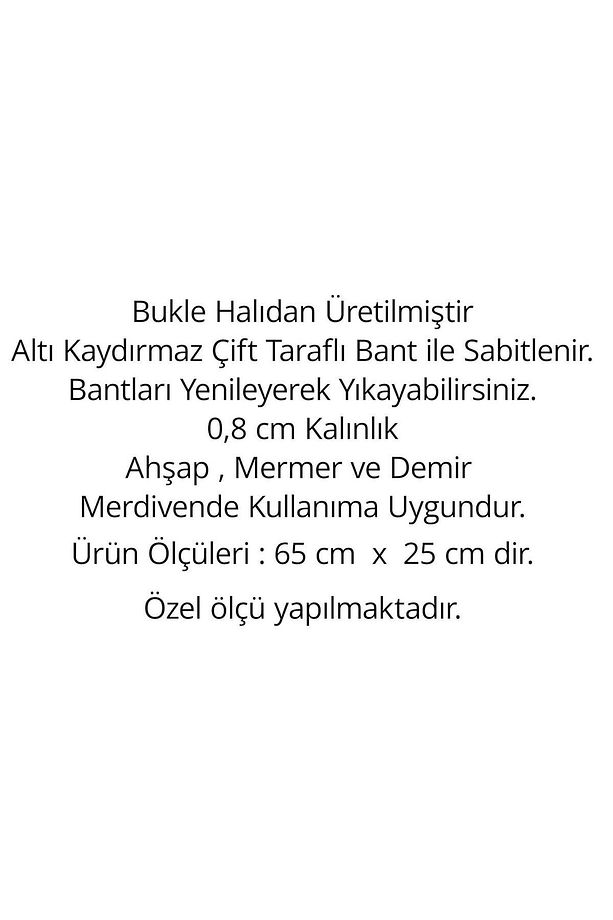 Oval Bukle Halıdan Alınlıklı Basamak Ve Merdiven Paspası - Kahve / Adet Olarak Satılır - 5