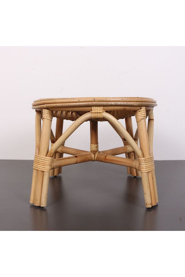 YUMRU DOĞAL KUBU RATTAN 40x30 Sehpa & Tabure - 3