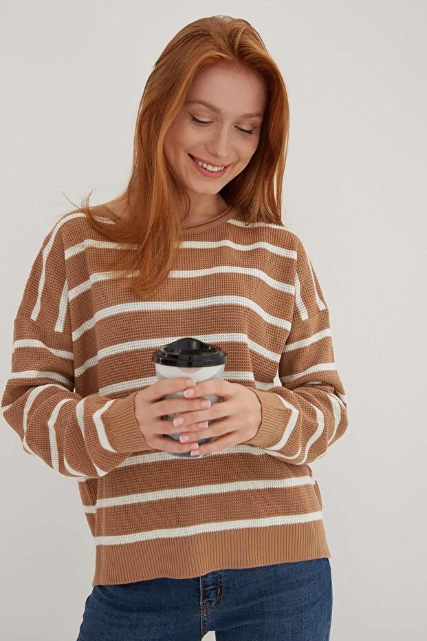 Striped Sweater Camel