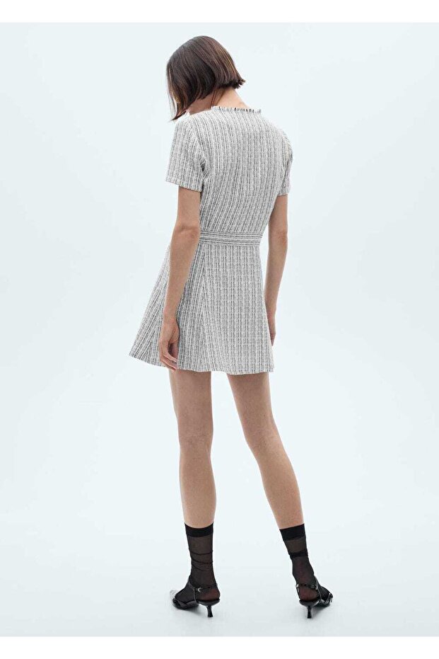 Düğmeli tüvit elbise - 4