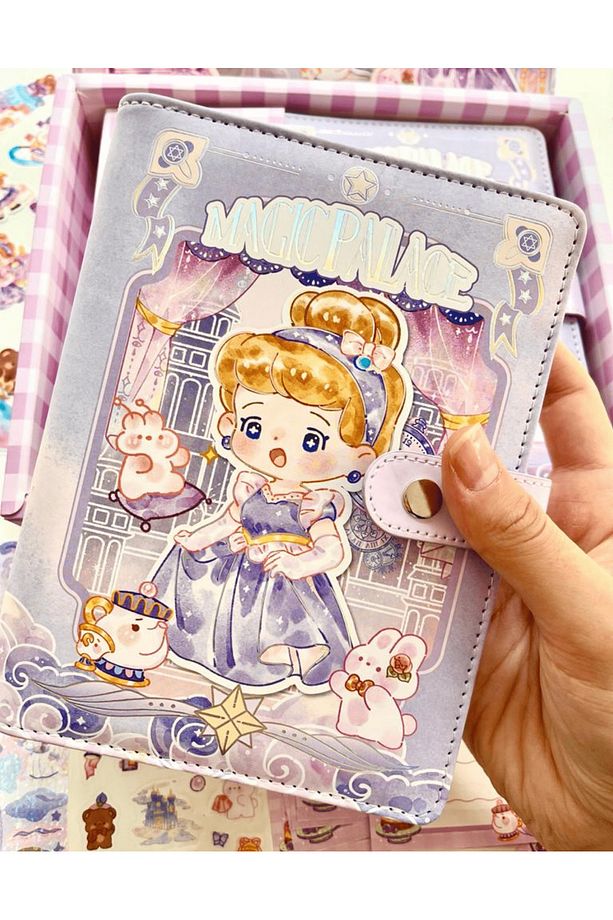 Tatlı Kız ve Tatlı Dostları Lila Kutu Dopdolu Binder Defter Hediye Seti Kutu Set Notebook - 1