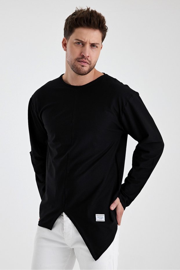 Asymmetric Cut Long Sleeve T-Shirt Oversize Filthy Cut