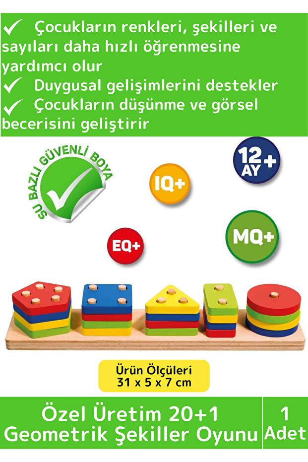 Premium Intelligence Developer Educational Tutorial Personal Growth Kids Wooden 20+1 Geometric Shapes Game