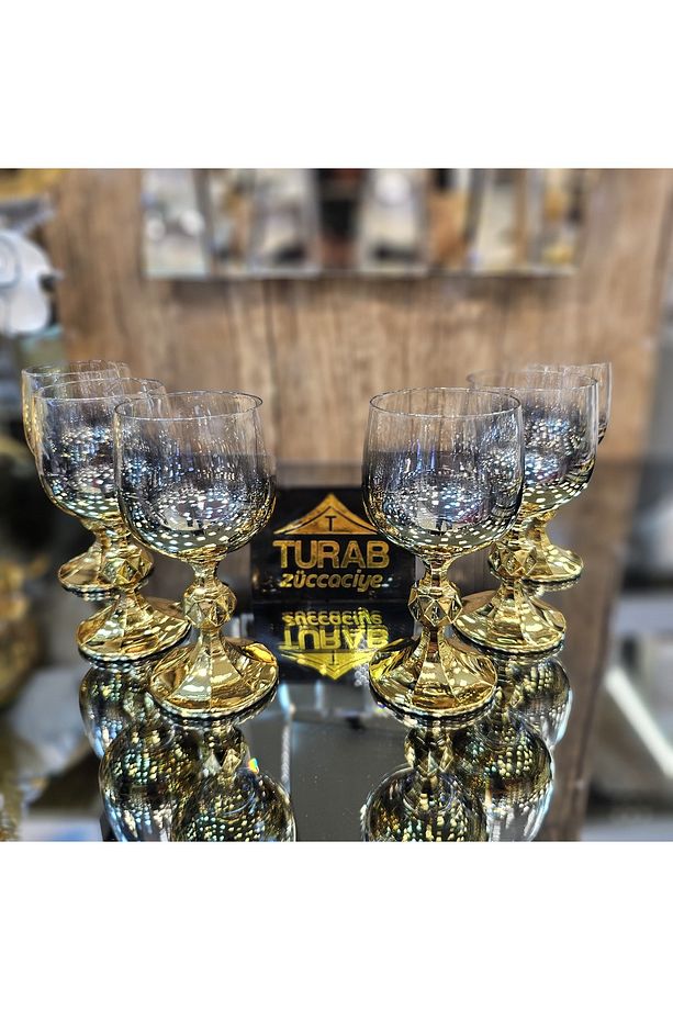 Bohemia Chrystal Renkli 6 Kişilik Şık Kahve Yanı Su Bardak Takımı M14 - 1