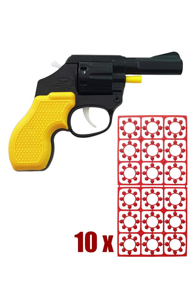 Pat Pat Mantar Tabancası 10 Paket Kapsül 1440 Adet Mantar Sarı - 1