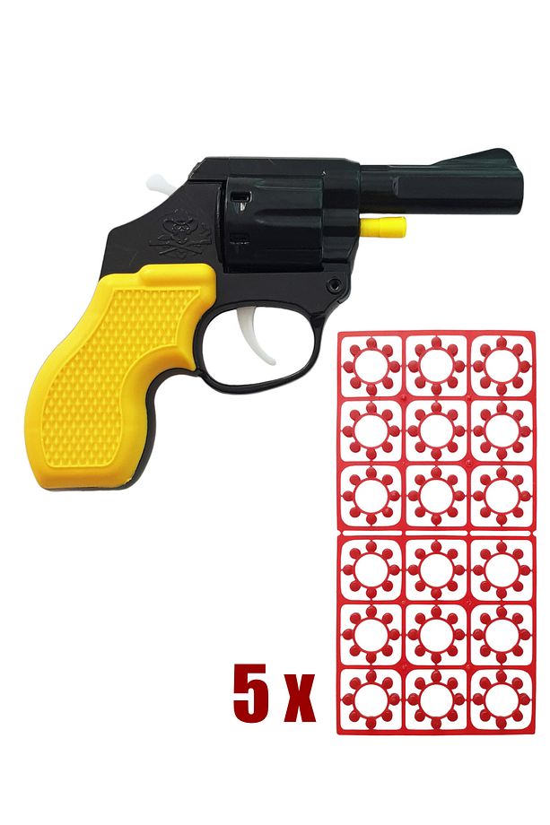 Pat Pat Mantar Tabancası 5 Paket Kapsül 720 Adet Mantar Sarı - 1