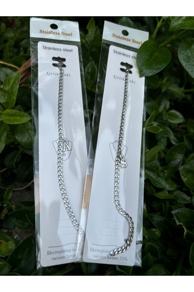 Lover Couple Friend Bracelet Steel Letter Set of Two