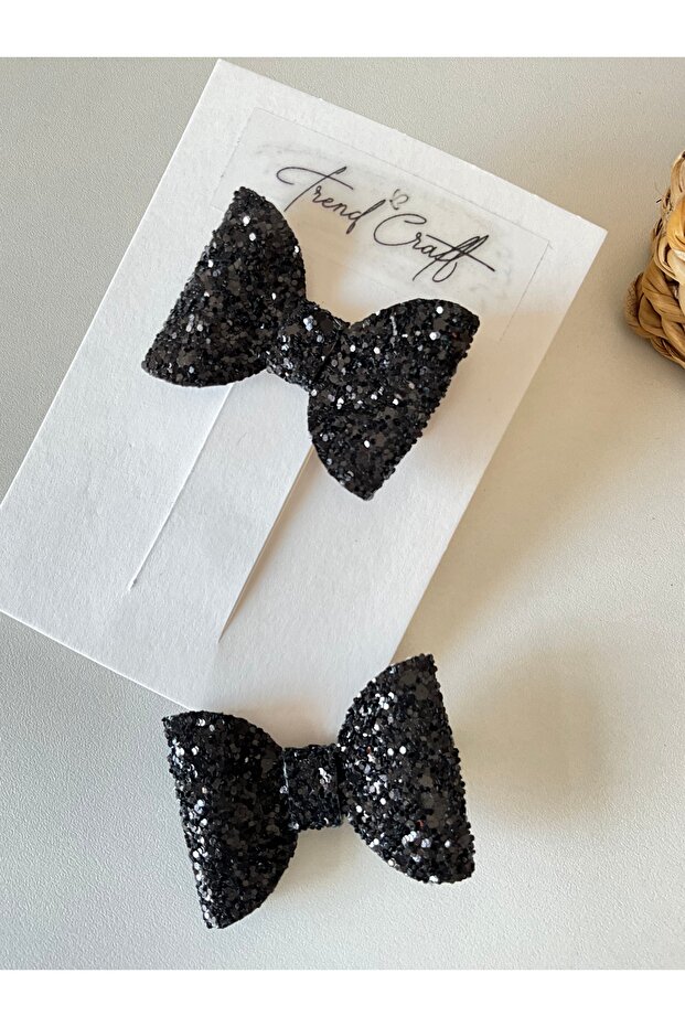 Glitter Shiny 2-Piece Bow Clip Buckle