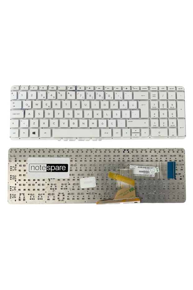 Hp ile Uyumlu Pavilion 15-p031st, 15-p100nt, 15-p101nt, 15-p102nt Notebook Klavye Beyaz TR - 1