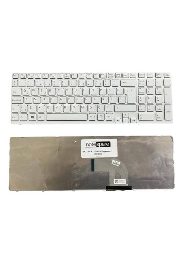 Sony ile Uyumlu Vaio SVE1511H4E, SVE1511J1E, SVE1511K1E, SVE1511L1E Notebook Klavye Beyaz TR - 1