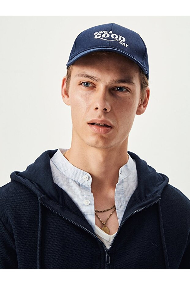 Kapüşonlu Fermuarlı Lacivert Sweatshırt - 5