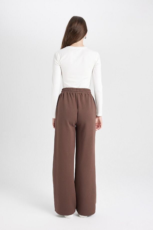 Coool Wide Leg Geniş Bol Paça Eşofman Altı Beli Lastikli Bağcıklı Cepli Basic Düz B3345ax24wn - 6