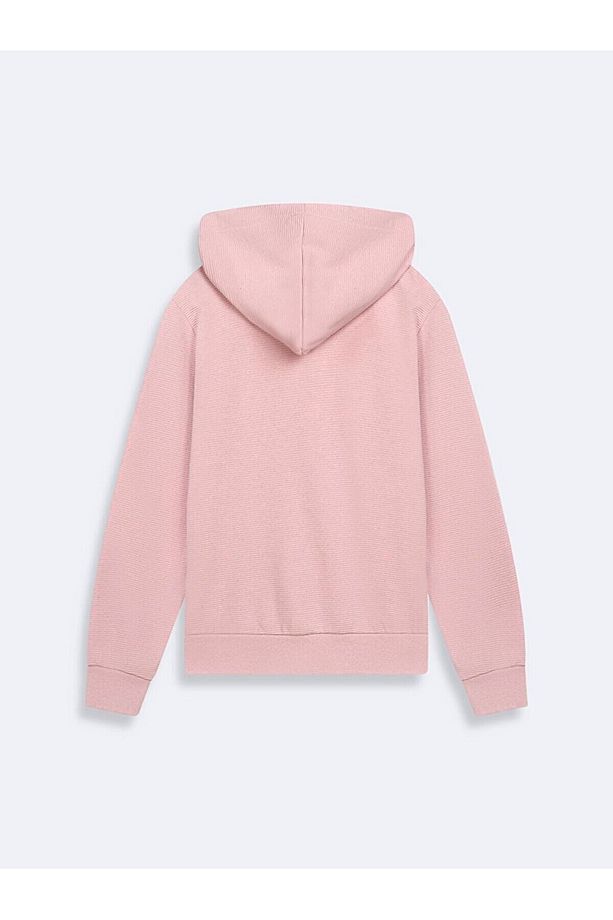 Kapüşonlu Fermuarlı Lila Sweatshırt - 2