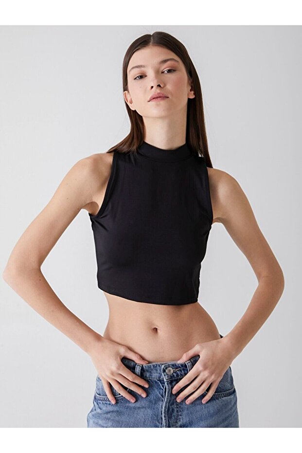 Dik Yaka Top Siyah Atlet - 2