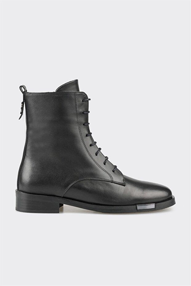 Siyah Deri Kadın Günlük Bot - 1