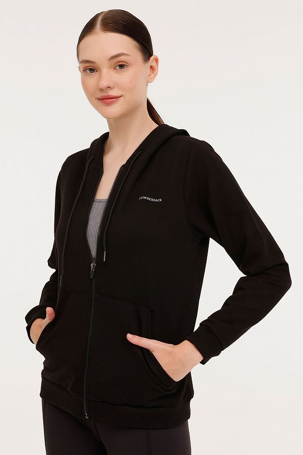 WB FULL ZIP 18SN77 4PR Siyah Kadın Eşofman Üstü - 5