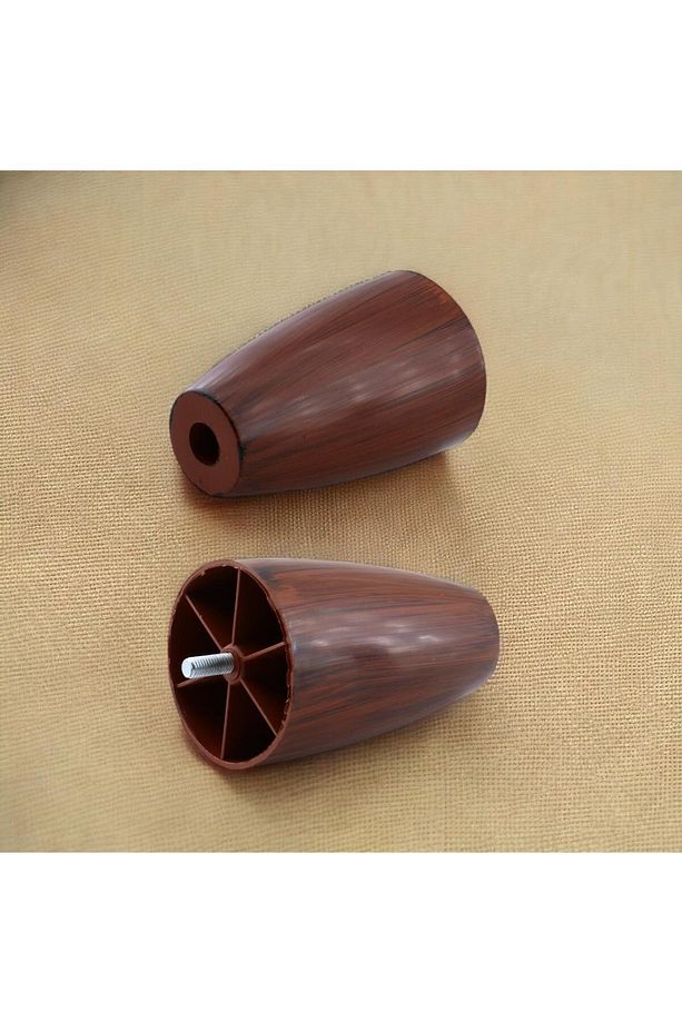 4 Adet Vidalı (M8 INCE DİŞ) 12 Cm (CEVİZ) Plastik Mobilya Yükseltici Koltuk Kanepe Ayağı Ayakları - 5