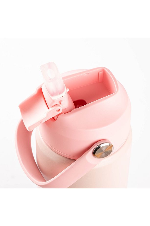 025-01-AÇIK PEMBE TUTAMAÇLI PASLANMAZ ÇELİK PİPETLİ TERMOS 500ML - 2
