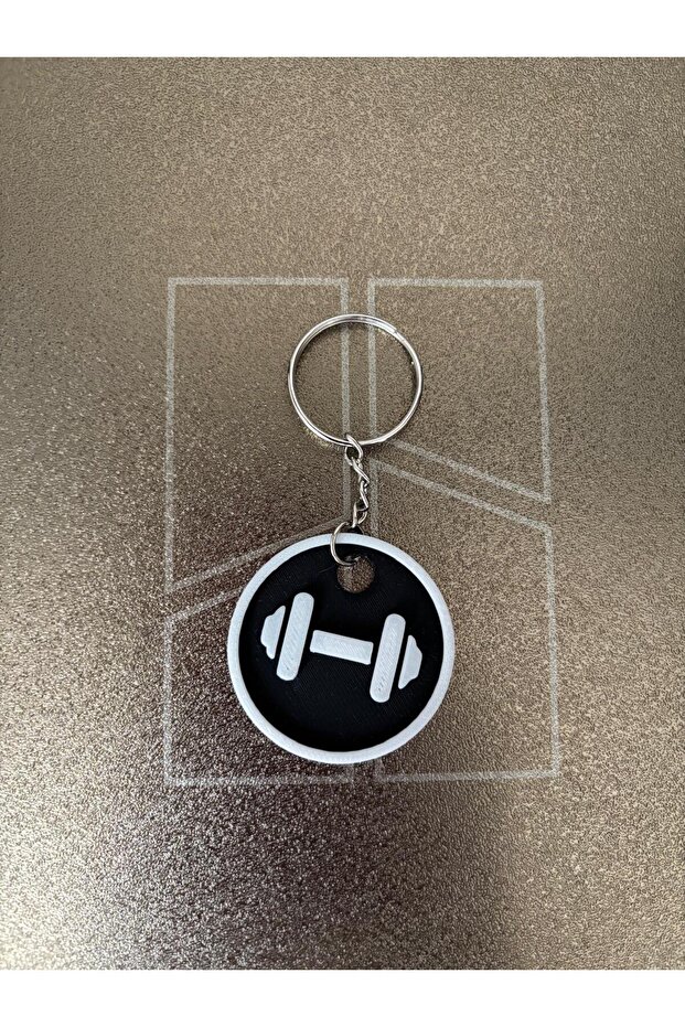 Dumbbell Patterned Keychain - 1