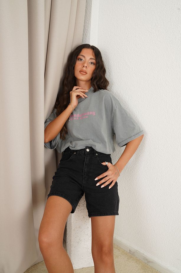 Siyah ZR Jean Şort - 7