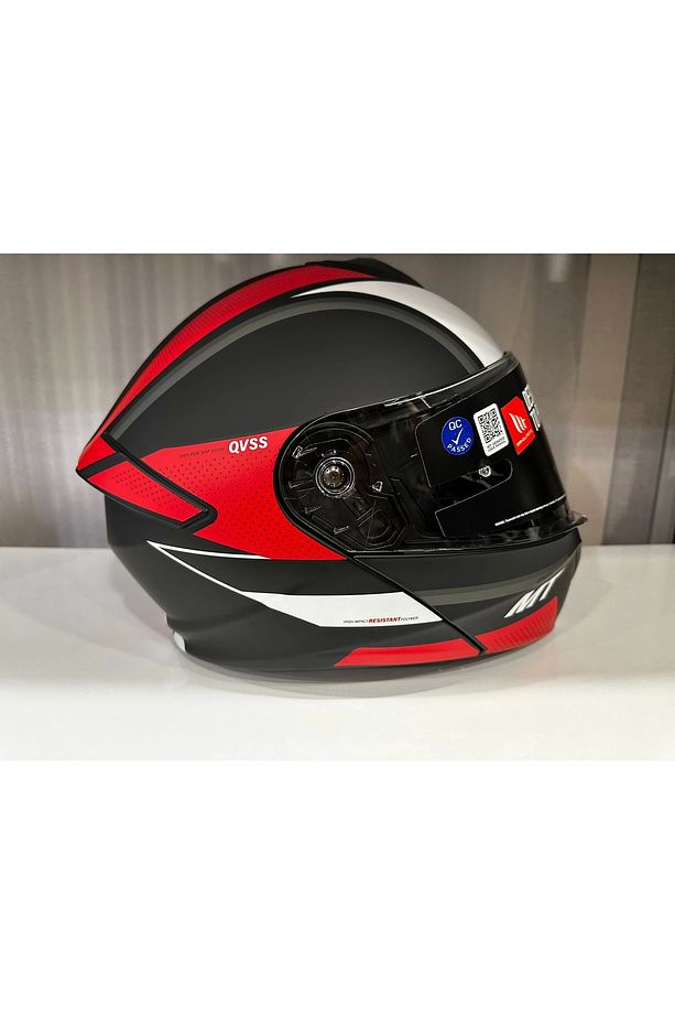 KASK MT GENESİS SV CAVE A5 ÇENE AÇILIR MAT SİYAH/KIRMIZI - 4
