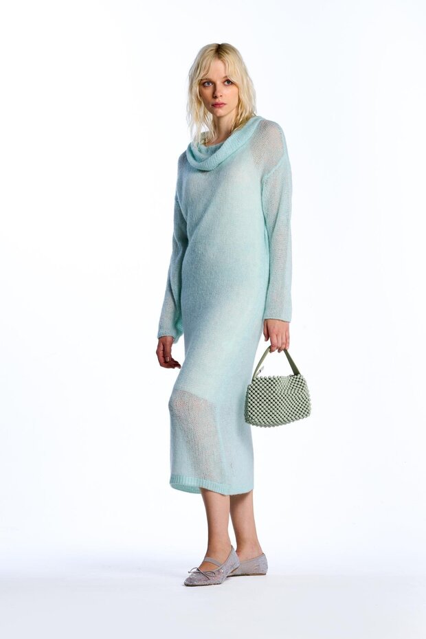 Mint Transparan Elbise - 3
