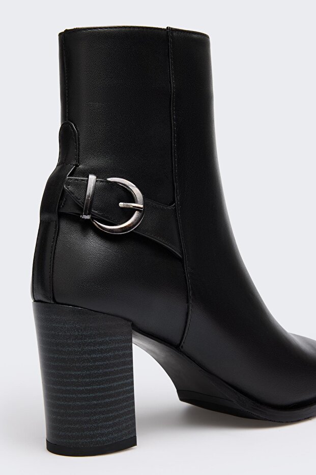 Moti Siyah Deri Kadın Bot - 4