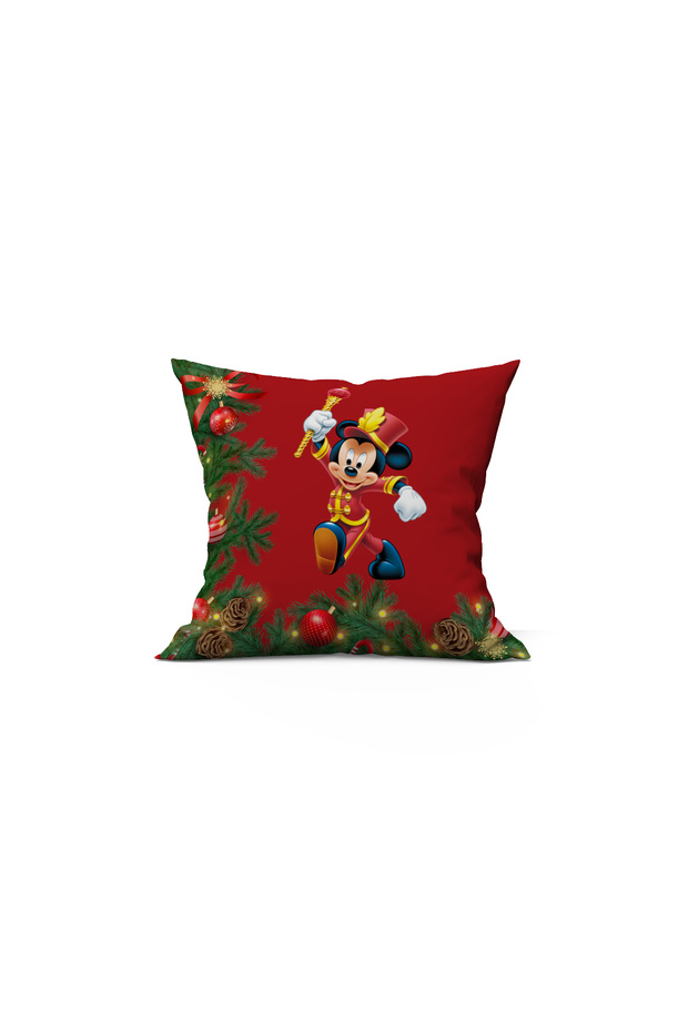New Year's Themed Cartoon Character Patterned 43X43 Velvet Throw Pillow Cover