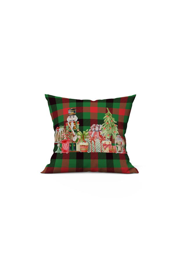 New Year's Themed Lead Soldier Patterned 43X43 Velvet Throw Pillow Case