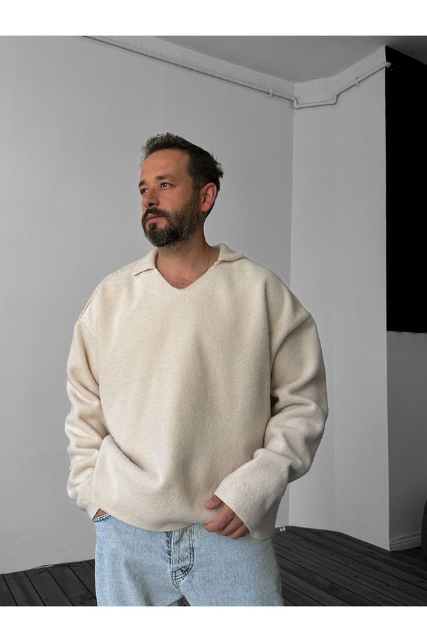 Bej Basic Kaşe Sweat G-5554 - 1