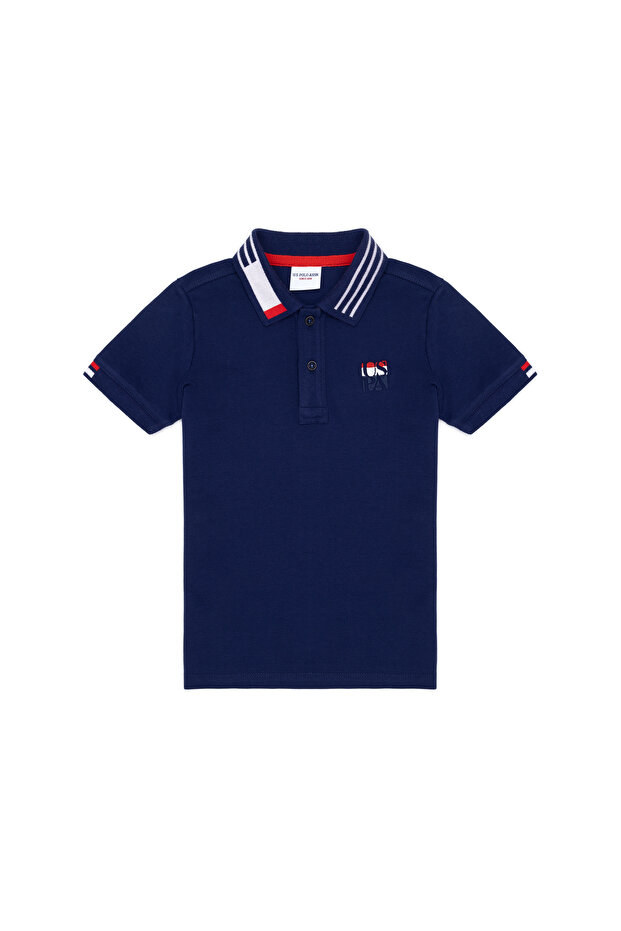 Boys' Navy Blue Polo Collar T-Shirt 50263388-VR033