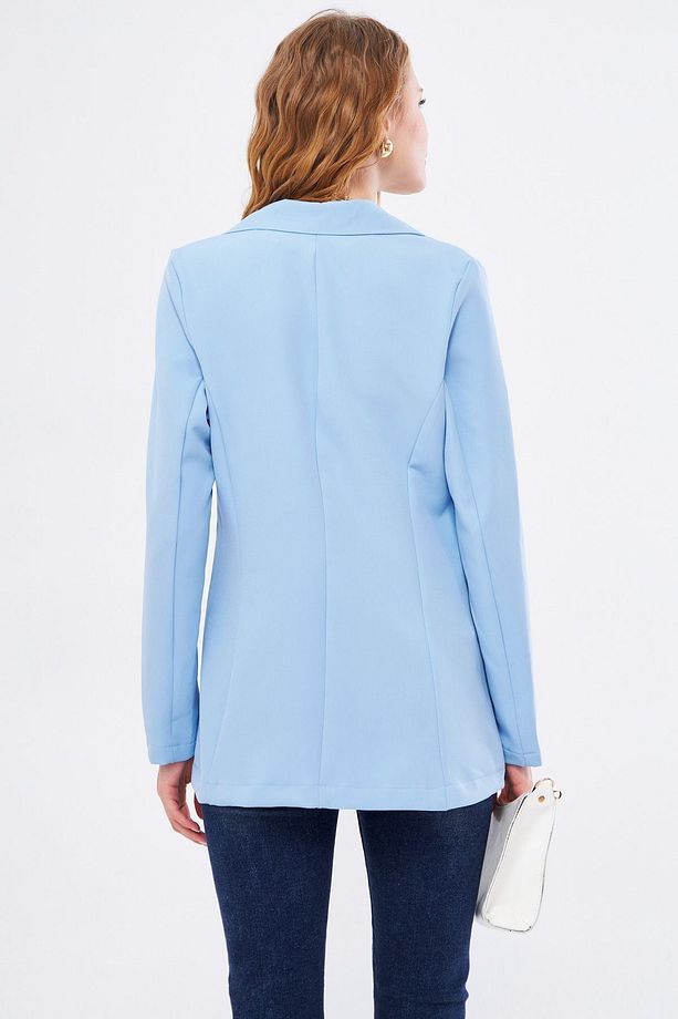 Kadın Bebe Mavi Tek Düğmeli Blazer Ceket ARM-20K001020 - 4