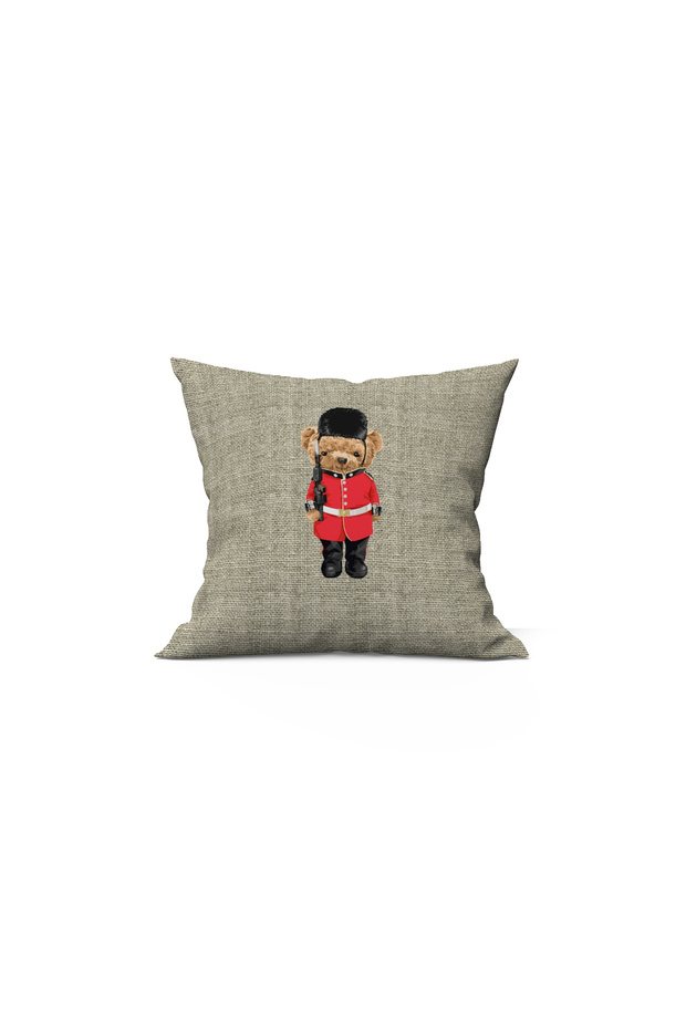 غطاء وسادة مخملي بتصميم تيدي بتصميم رأس السنة الجديدة مقاس 43 × 43