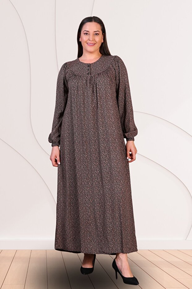 فستان صيفي طويل مقاس كبير - نمط متموج - 4