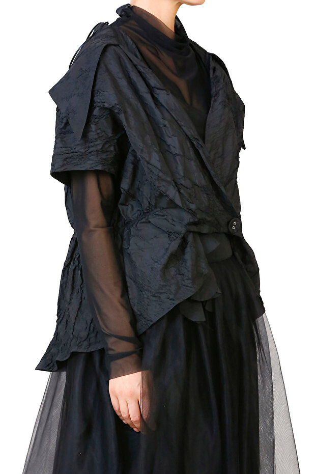 Kruvaze Mini Yelek Ceket - 5