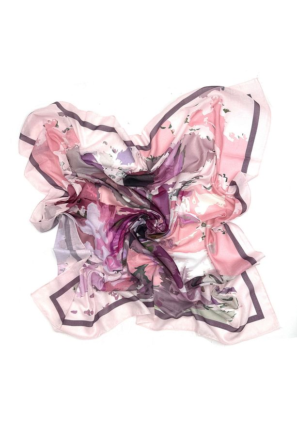 Soft Eşarp Pamuklu Pudra Dijital Baskı Yüksek Kalite 100x100 cm Naz Digital Yazma - 1