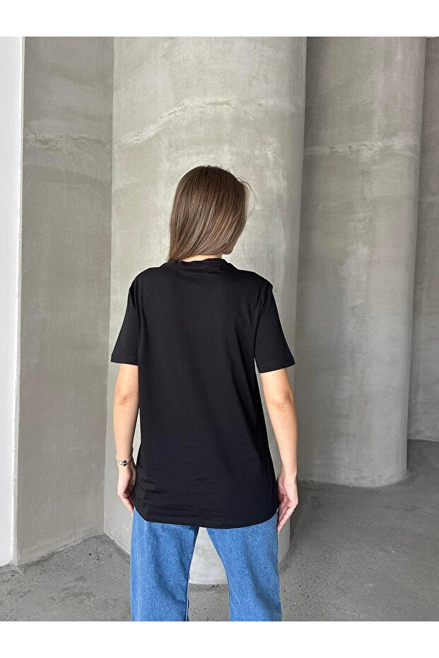 Bitch Baskı Basic T-Shirt Siyah - 3