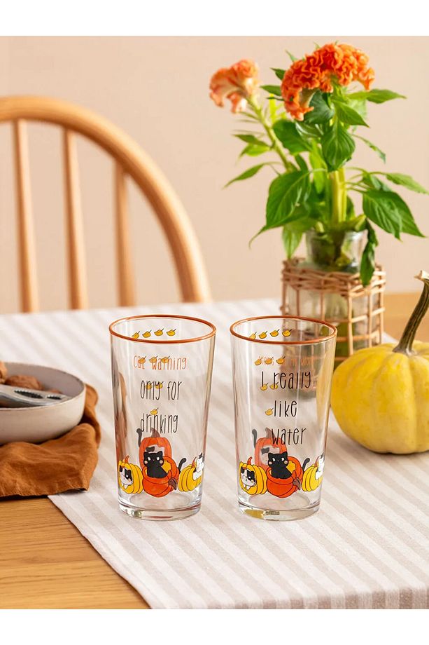 LCW HOME Siyah Baskılı Baskılı Bardak Seti 2'li 570 Ml - 3
