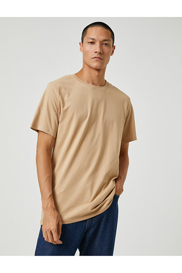 Basic T-Shirt Slim Fit Crew Neck Short Sleeve Cotton