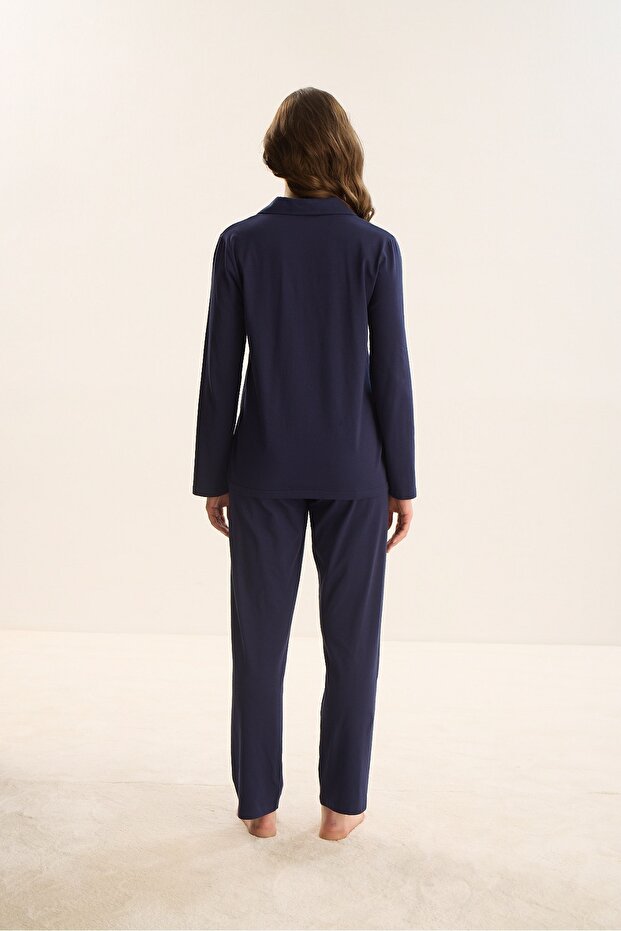 15993 بدلة بيجامة مطبوعة بأزرار - 4