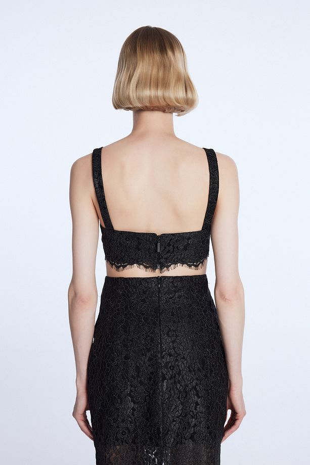 Mert Aslan Dantel Crop Bluz - 6
