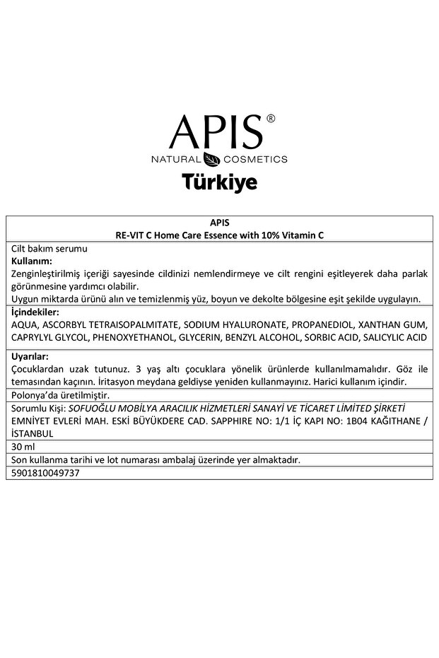 RE-VIT C EVDE BAKIM C Vitamini Özü YENİ FORMÜL - 30 ml - 5