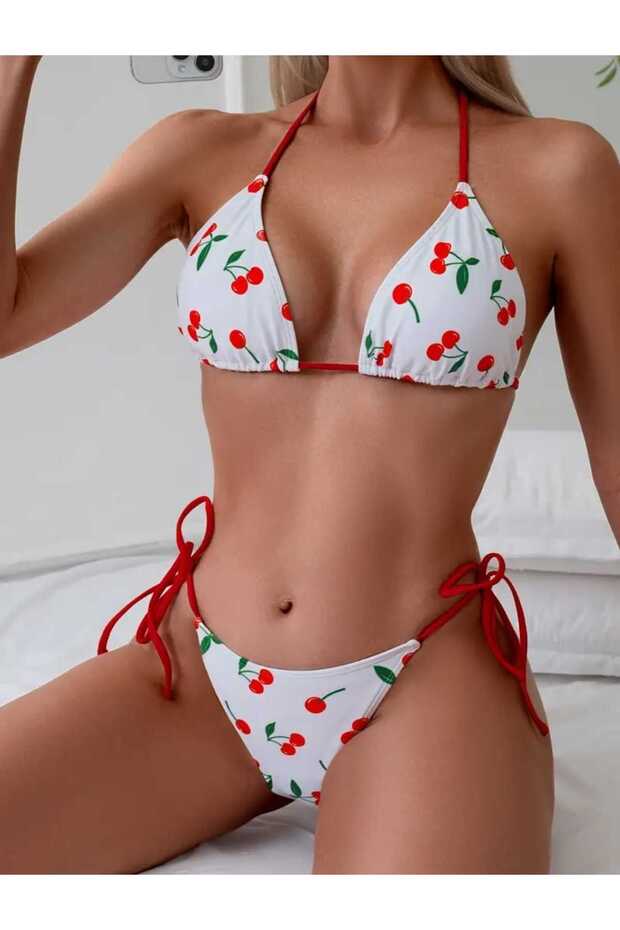 بدلة بيكيني بنمط الكرز
