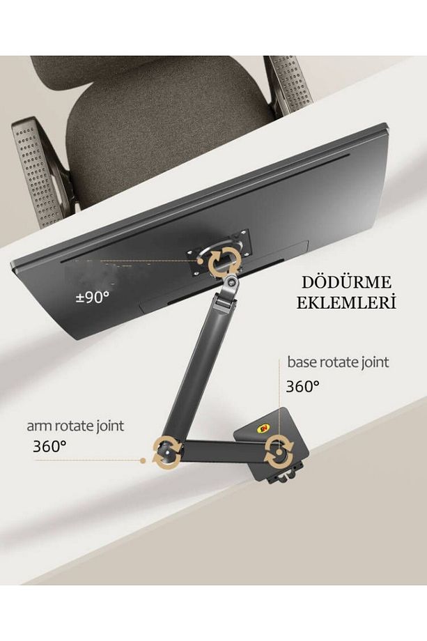 NB G40 22-40 İnç Lcd-Led Monitör Tutucu Amortisörlü Masaüstü Stand Tek kol Tutucu 3-15 kg - 4